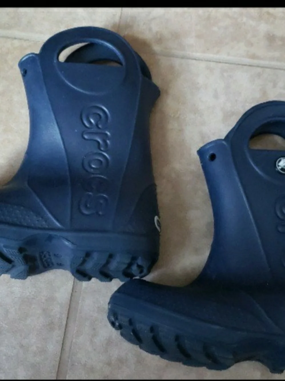 CROCS Kids Navy Blue Rain & Snow Boots Size 10